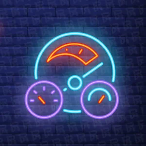 تابلو نئون آماده طرح آمپر سرعت - کد Repair008