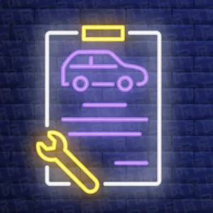 تابلو نئون آماده طرح معاینه فنی - کد Repair010