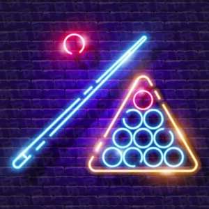 تابلو نئون آماده طرح بیلیارد - کد Fittness008