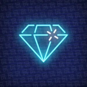 تابلو نئون آماده طرح الماس - کد Gold001