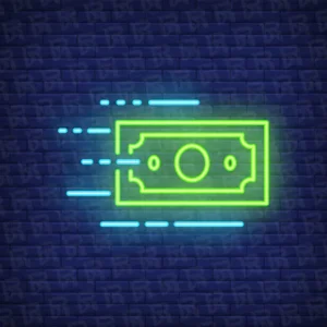 تابلو نئون آماده طرح اسکناس - کد Gold003