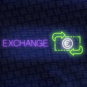 تابلو نئون آماده طرح صرافی - کد Gold009