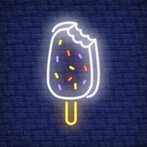 تابلو نئون آماده طرح بستنی چوبی - کد Juice001