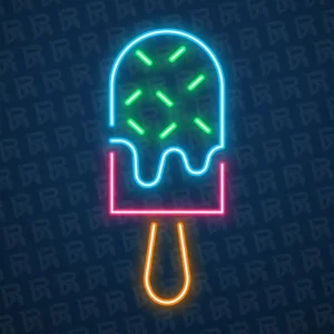 تابلو نئون آماده طرح بستنی چوبی - کد Juice002