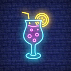 تابلو نئون آماده طرح نوشیدنی - کد Juice003