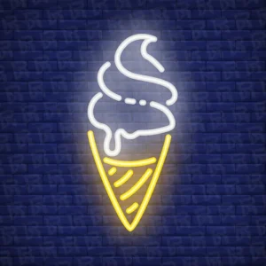 تابلو نئون آماده طرح بستنی قیفی - کد Juice005