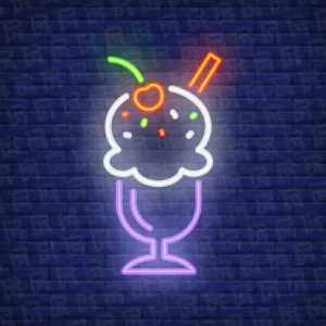 تابلو نئون آماده طرح بستنی لیوانی - کد Juice007