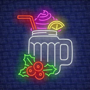 تابلو نئون آماده طرح آب میوه - کد Juice010