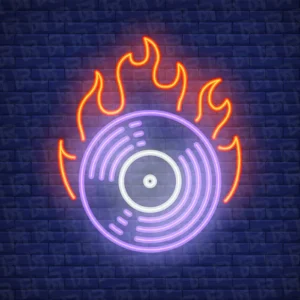 تابلو نئون آماده طرح صفحه موسیقی - کد Music004