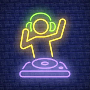 تابلو نئون آماده طرح دی جی - کد Music006