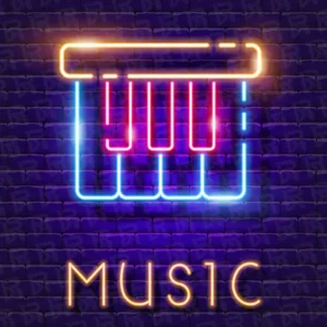 تابلو نئون آماده طرح پیانو - کد Music008