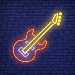 تابلو نئون آماده طرح گیتار - کد Music010