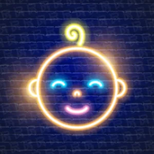 تابلو نئون طرح صورت پسر بچه - کد School003