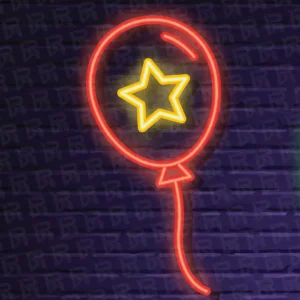 تابلو نئون طرح بادکنک - کد School005