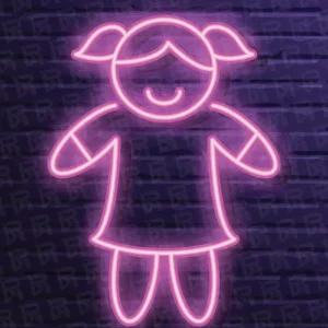 تابلو نئون طرح دختر بچه - کد School008