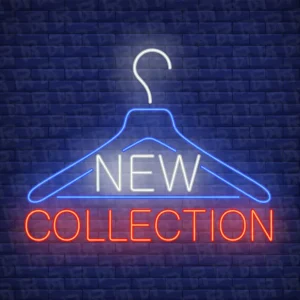تابلو نئون طرح آویز لباس - کد Shop006
