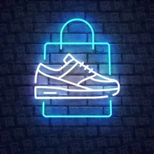 تابلو نئون طرح ساک خرید و کفش - کد Shop014