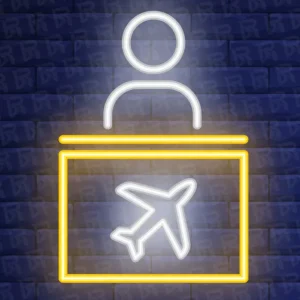 تابلو نئون آماده طرح کانتر پرواز - کد Travel003