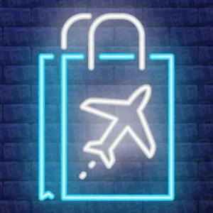 تابلو نئون آماده ساک خرید و سفر - کد Travel009